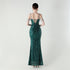 Graceful Sequin Embellished Mesh Mermaid Maxi Dress